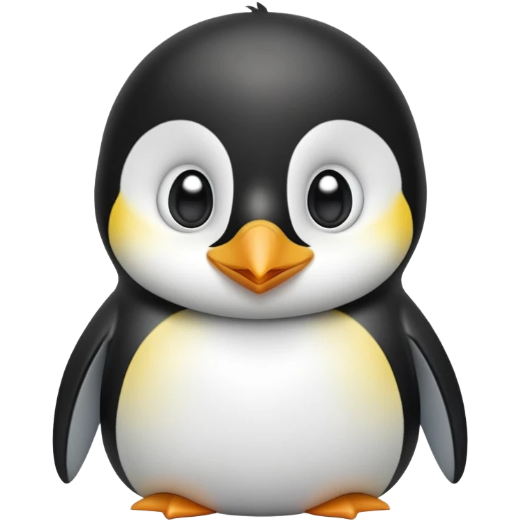 cinematic-cute-emperor-penguin-portrait-emoji,-head-tilted-playfully-and-inquisitively,-with-glossy,-pristine-plumage-accented-by-a-bright-beak-and-round,-sparkling-eyes-filled-with-curiosity,-simplified-yet-irresistibly-adorable-features zoomed into the face emoji