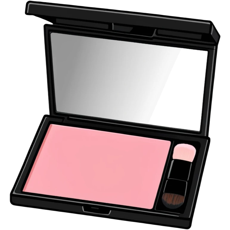 Black square shaped pink blusher compact makeup emoji