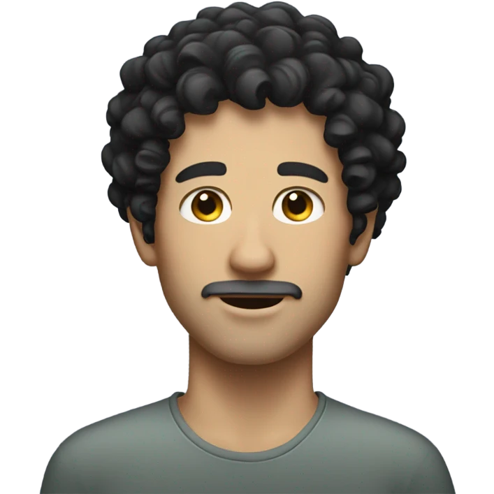 White man with curly black hair emoji