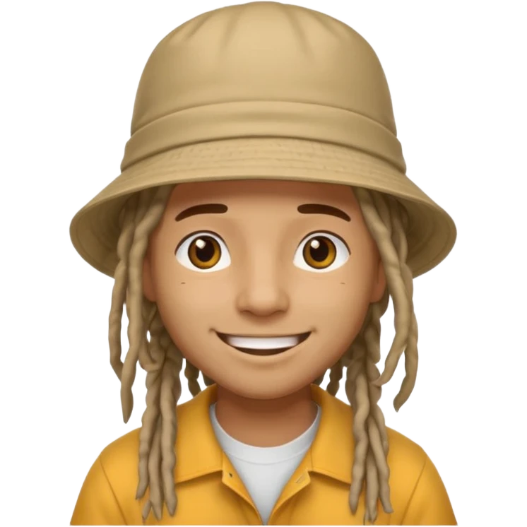 dreadlocks Street artist with bucket hat emoji
