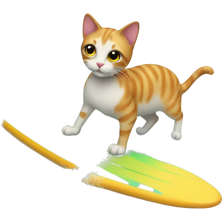 cat on  surfboard emoji