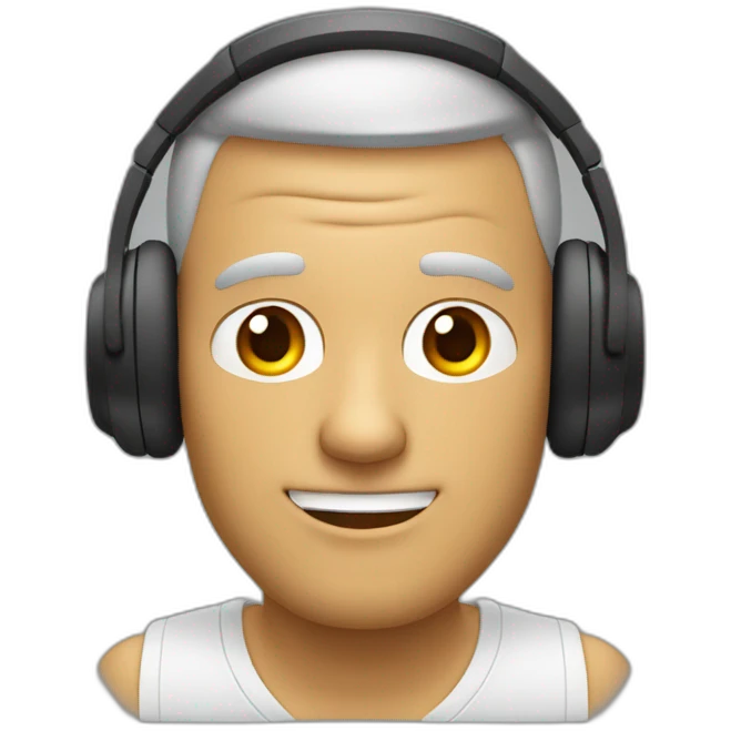 hombre con auriculares en la cara emoji
