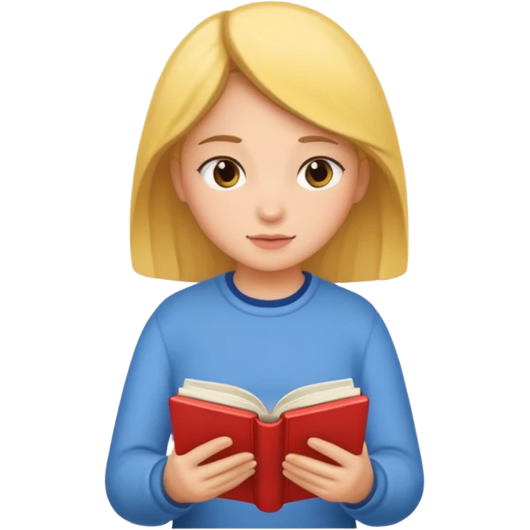 A girl reading novels  emoji