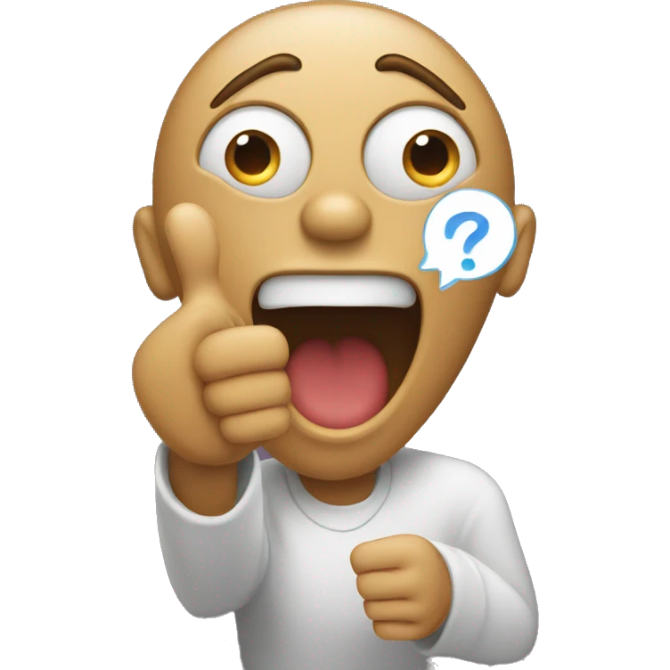 someone projecting their voice saying "boo" with a thumbs do emoji