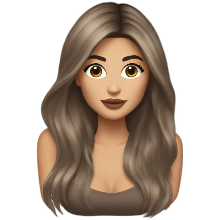 kylie jenner with brown and long hair emoji