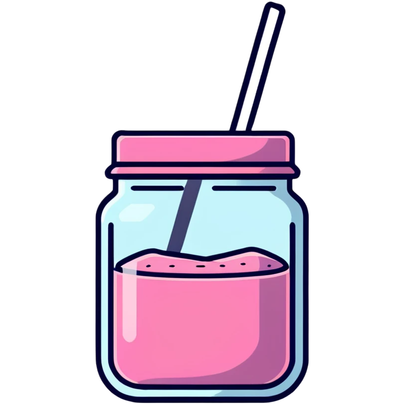 pink smoothie in a jar emoji