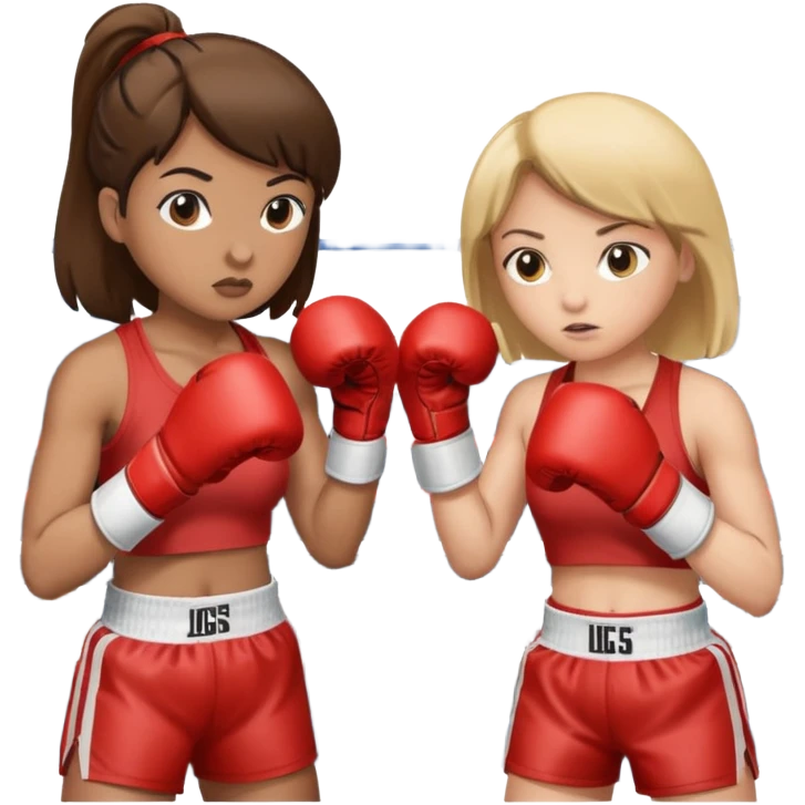 Two girls boxing emoji