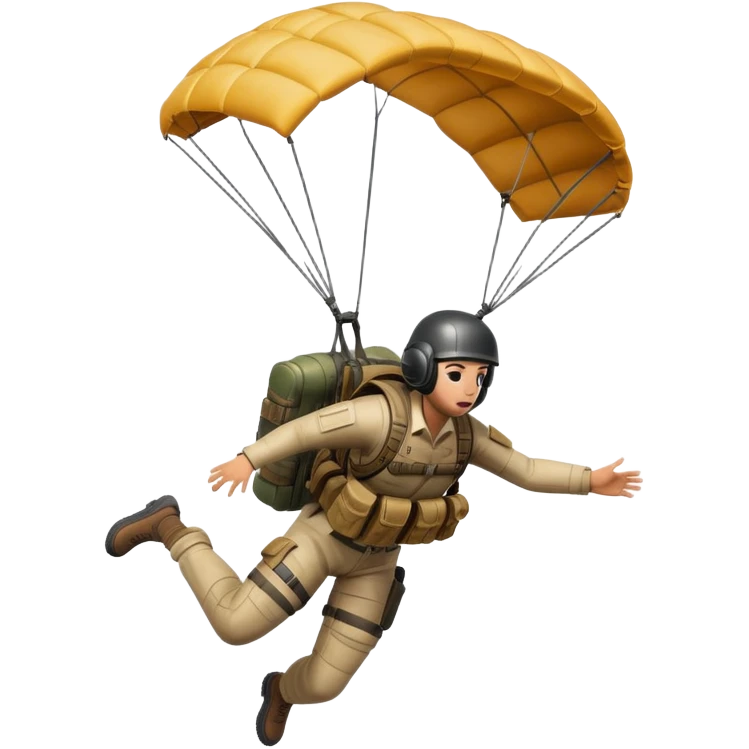 PUBG character falling from the sky with parachute deployed emoji
