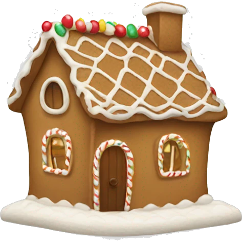 Beige gingerbread house emoji