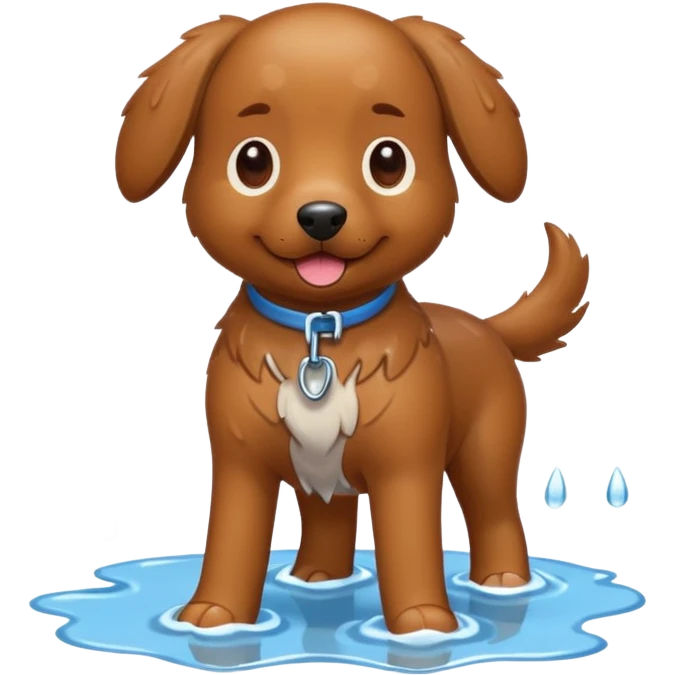 Make a cute brown dog i a pledd emoji