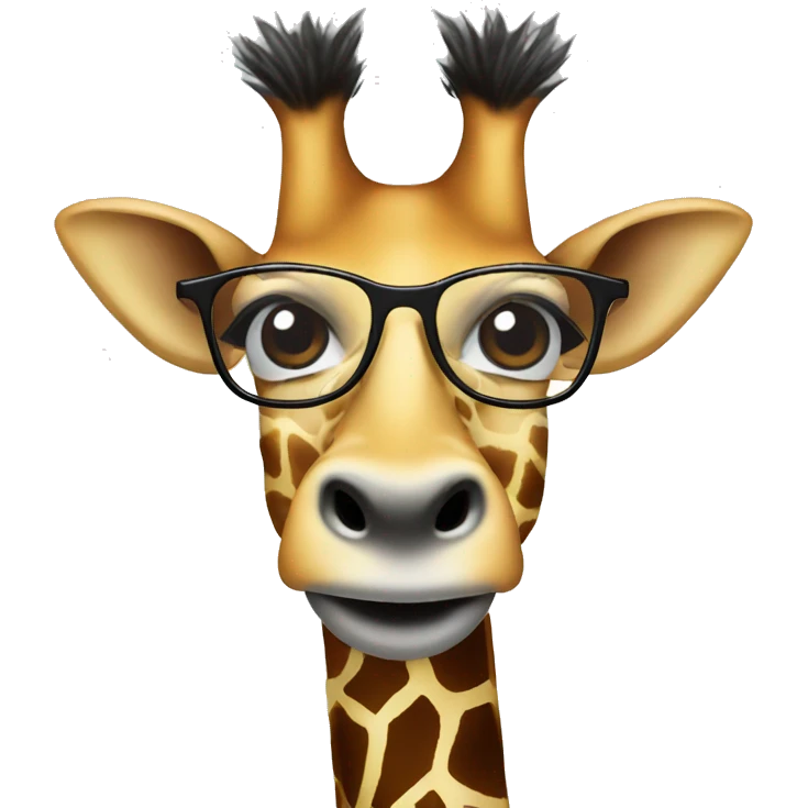 Giraffe with glasses and dreadlocks emoji