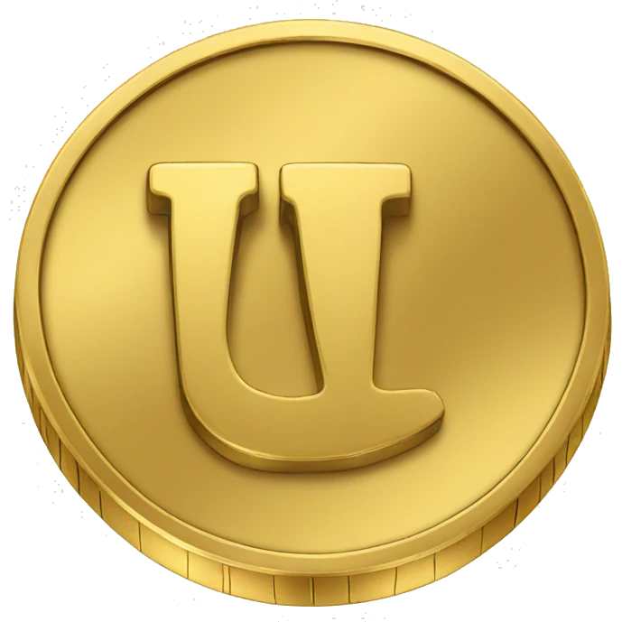 gold coin "W" letter emoji