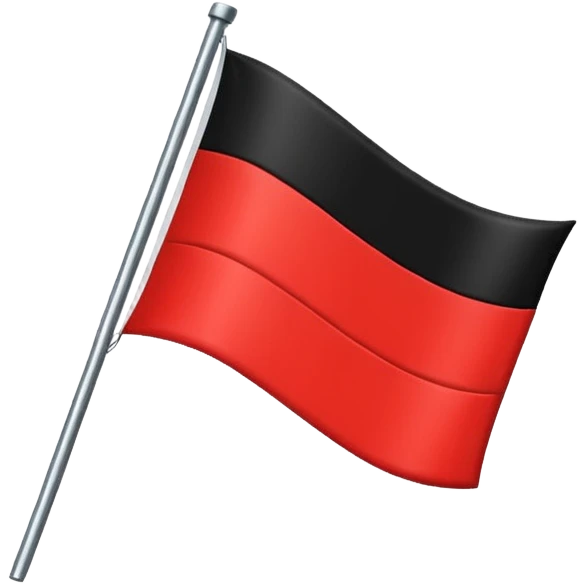 Flag top black bottom half red emoji
