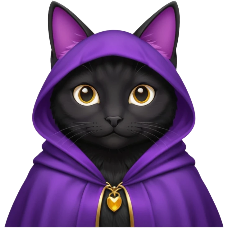 wblack cat in purple cloak emoji