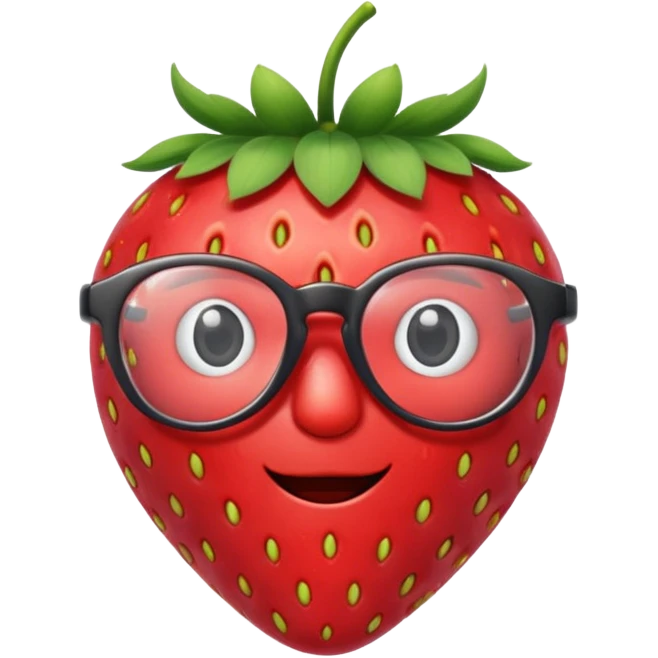 strawberry with glasses emoji