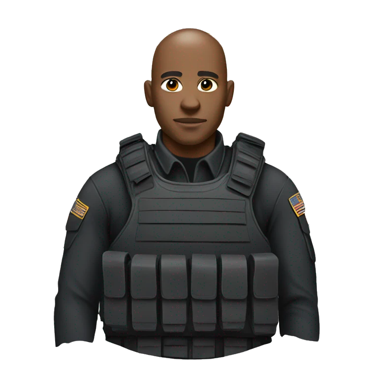 Black bald SWAT officer  emoji