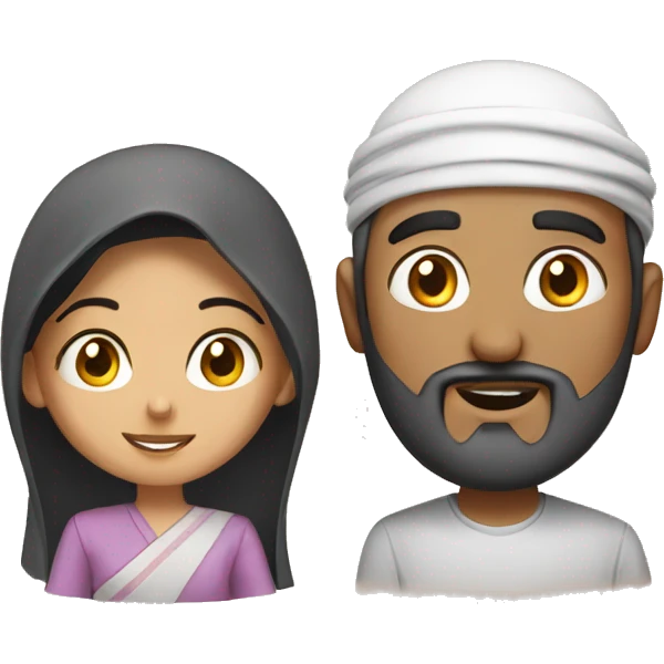 Arab guy with an Asian girl emoji