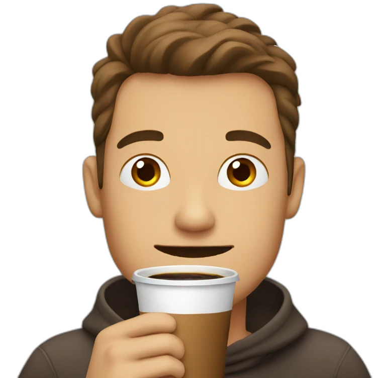 guy drinking coffee emoji