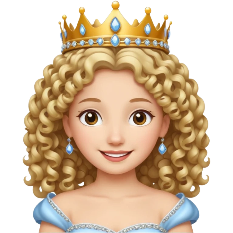 Princesa banca con el pelo rizado emoji