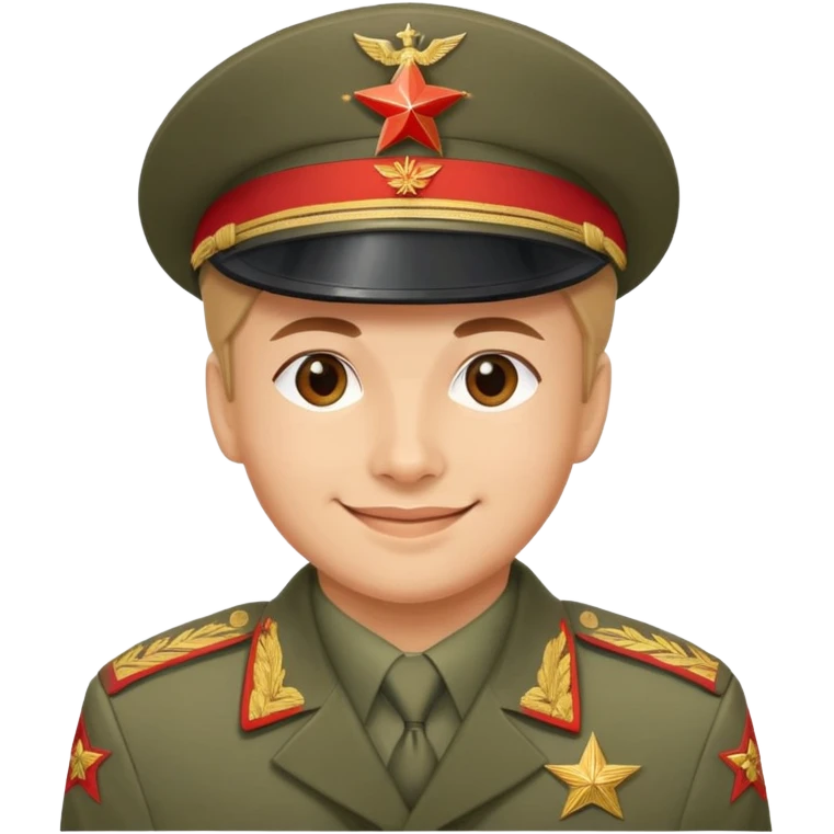 Smile with soviet military unifom cap of airforces emoji