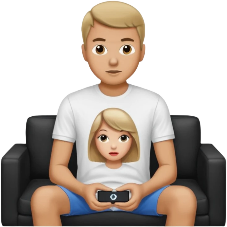 Naked man sat on sofa watching taylor swift on his TV emoji