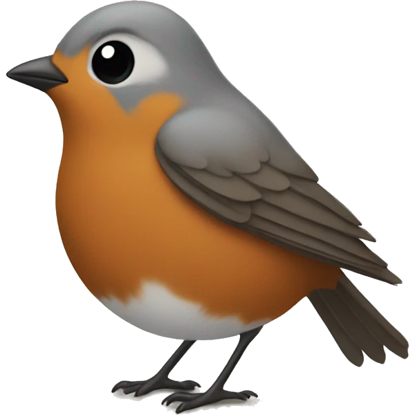 robin wandering shopping street emoji