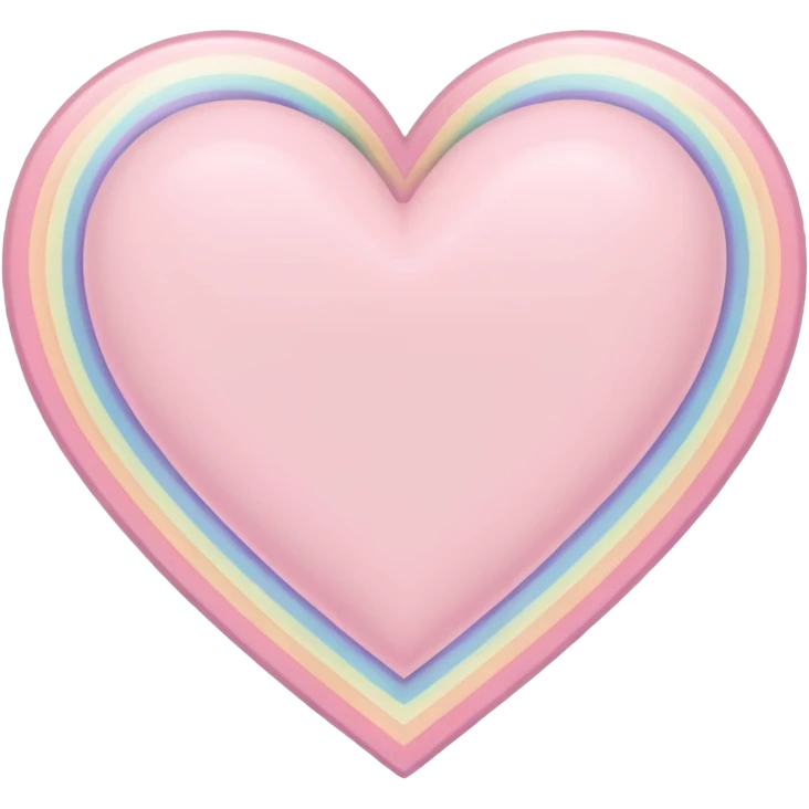 sakura heart with a pastel rainbow emoji