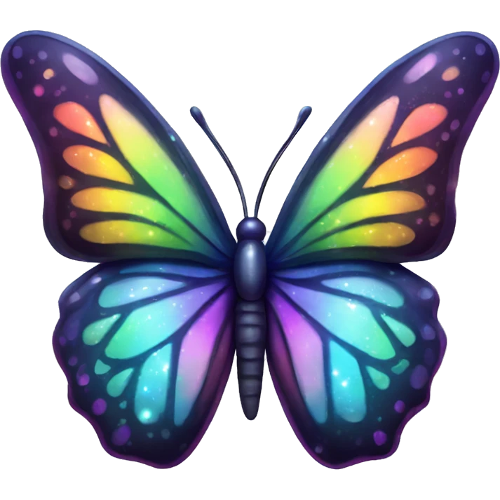 Shiny starry glossy rainbow butterfly emoji