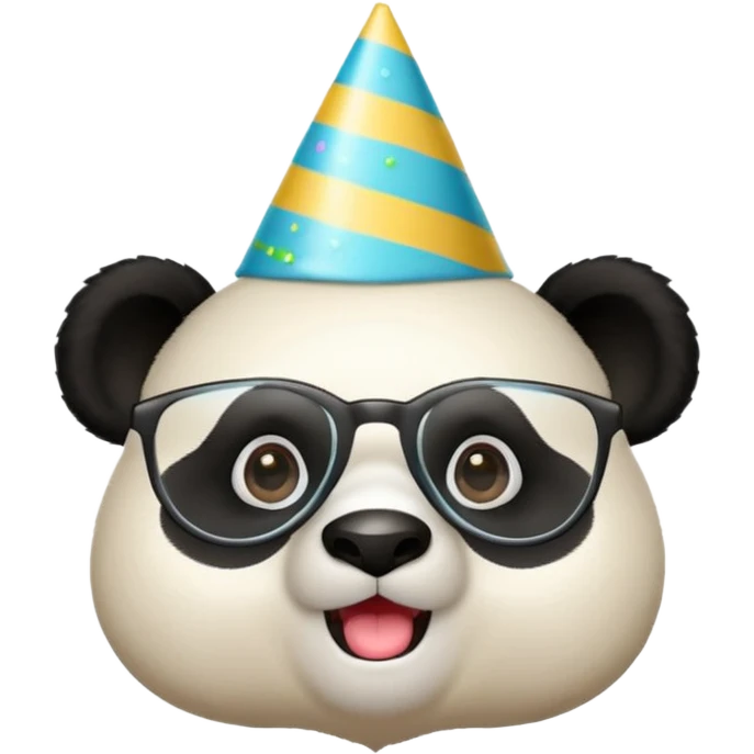 panda with party hats and opticals emoji