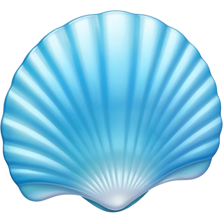 Light blue Mother-of-pearl shell emoji, pearl texture, soft gradient, smooth curves, glossy finish emoji