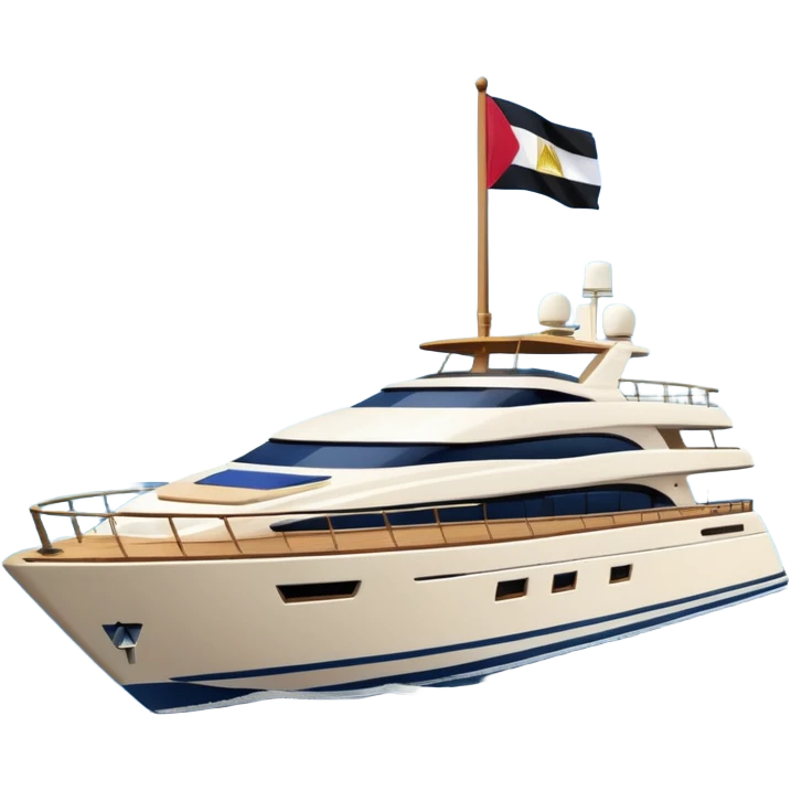 yacht with small Egyptian flag emoji