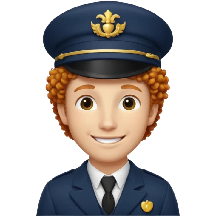 bellboy face big curly hair ginger bellboy hat emoji