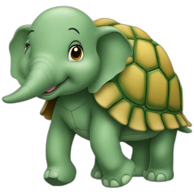 Tortue sur éléphant emoji