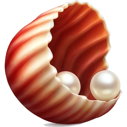 red clam with a pearl emoji