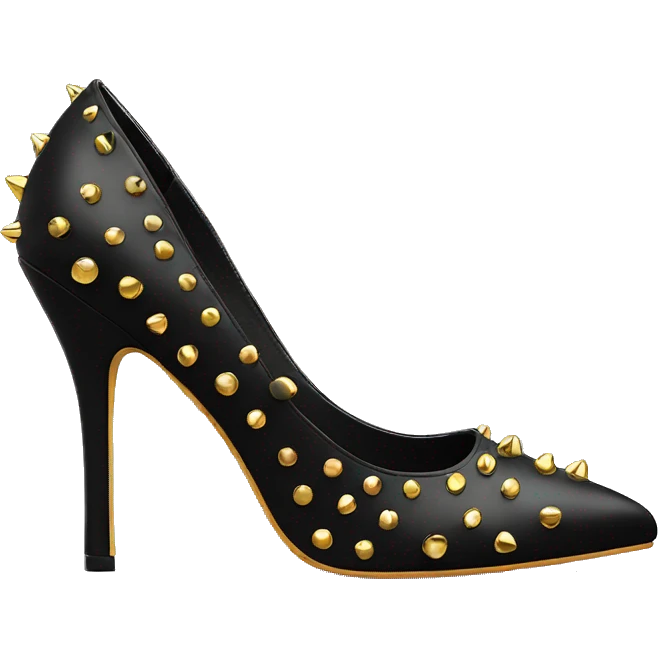 Black sting rivet court heels emoji
