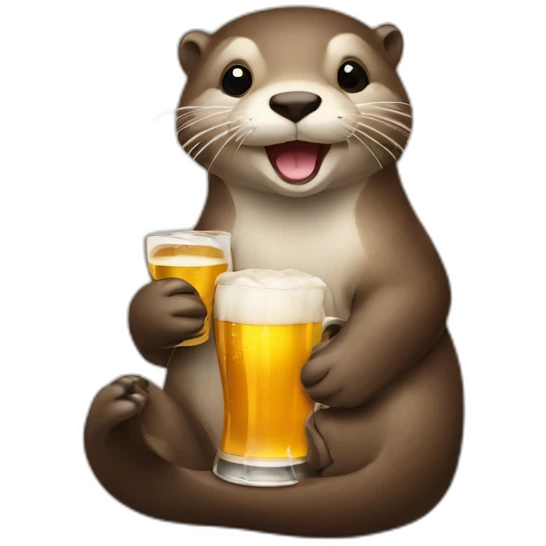 Otter with beer emoji