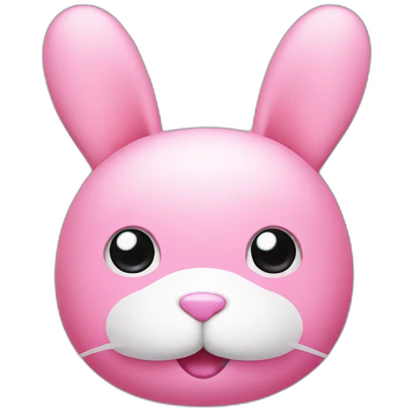 pink bunny with white big moustache emoji