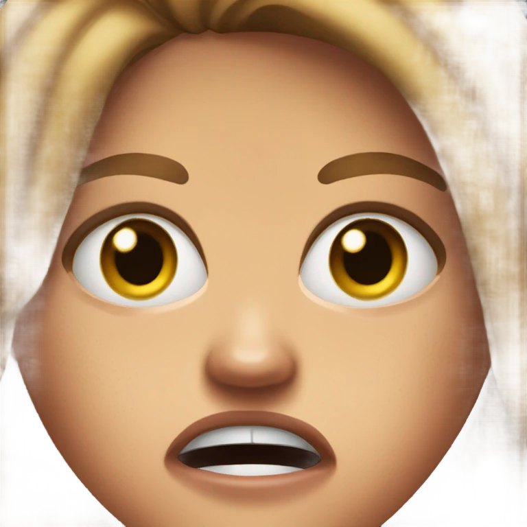 freckled girl with open mouth angry emoji