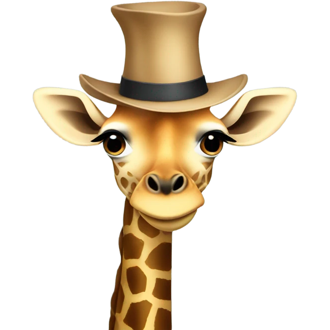 Giraffe wearing to hat emoji