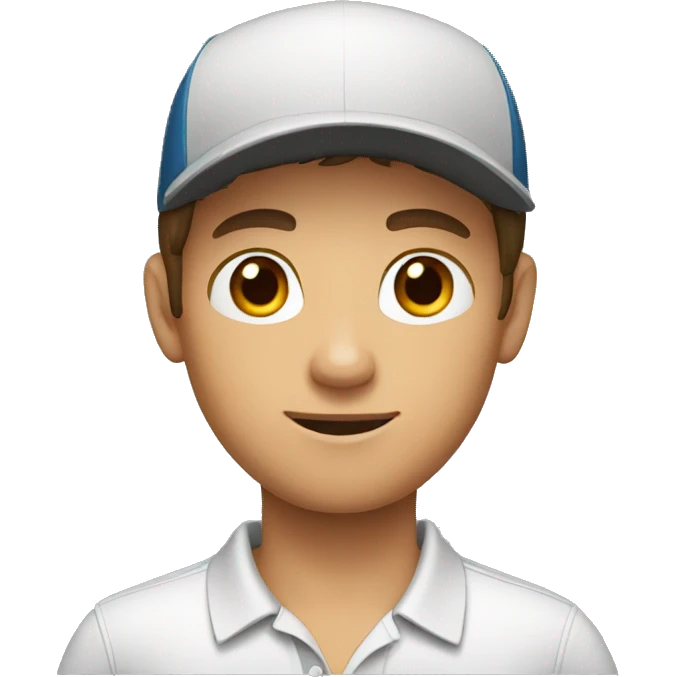 young man with a polo shirt, brown hair emoji