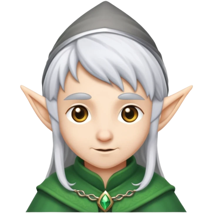 Frieren the elf mage with silver hair emoji