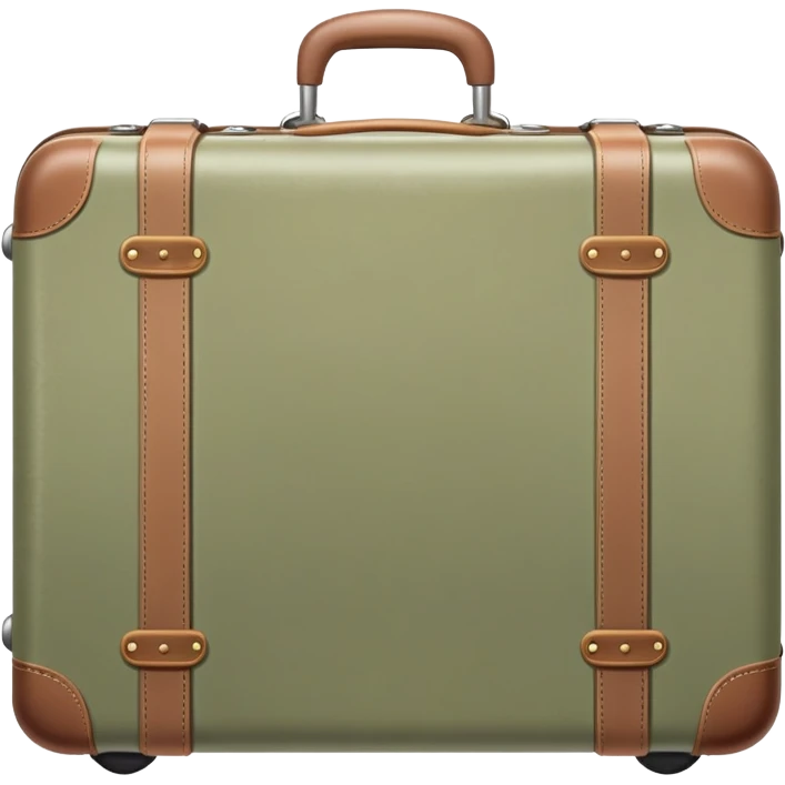 Pastel Pale olive colored airplane suitcase emoji