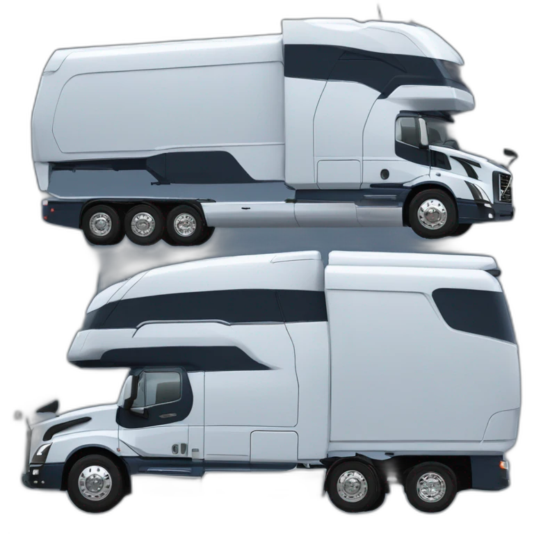 bobtail volvo sleeper bluer edition from the passanger side view emoji