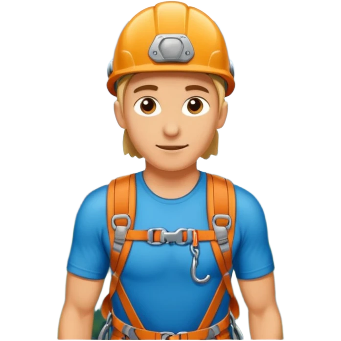 Climber with carabiners in Mountain Climbing Team emoji