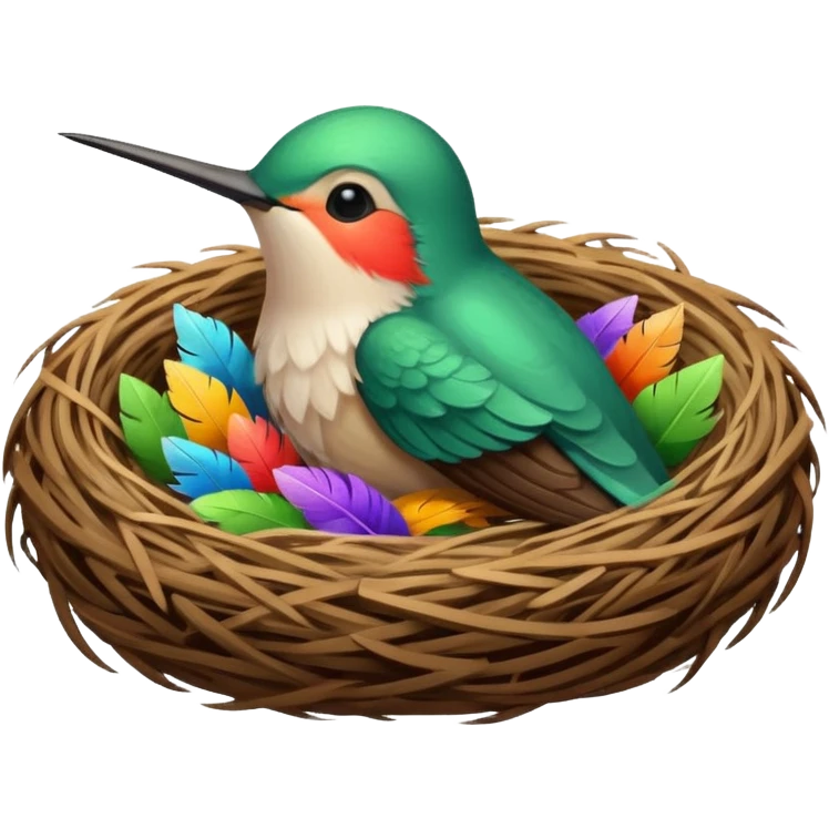 Hummingbird sleeping in her nest emoji