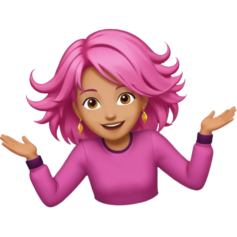 bungee jumping face with earrings pink hair flying away emoji