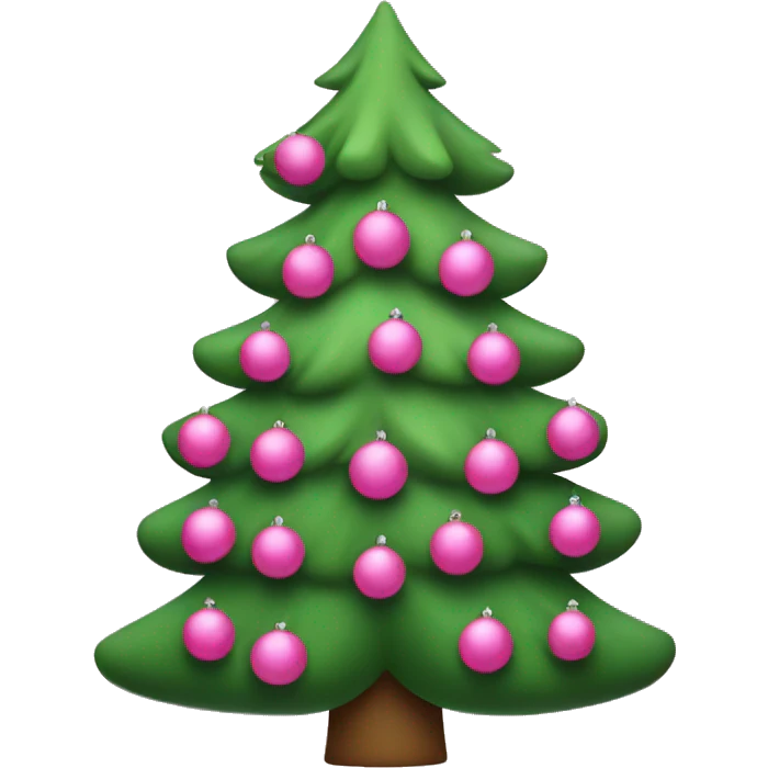 christmas tree with pink  emoji