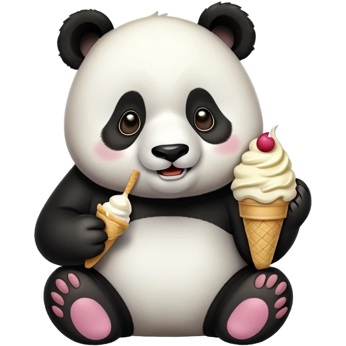 Panda eating ice cream emoji