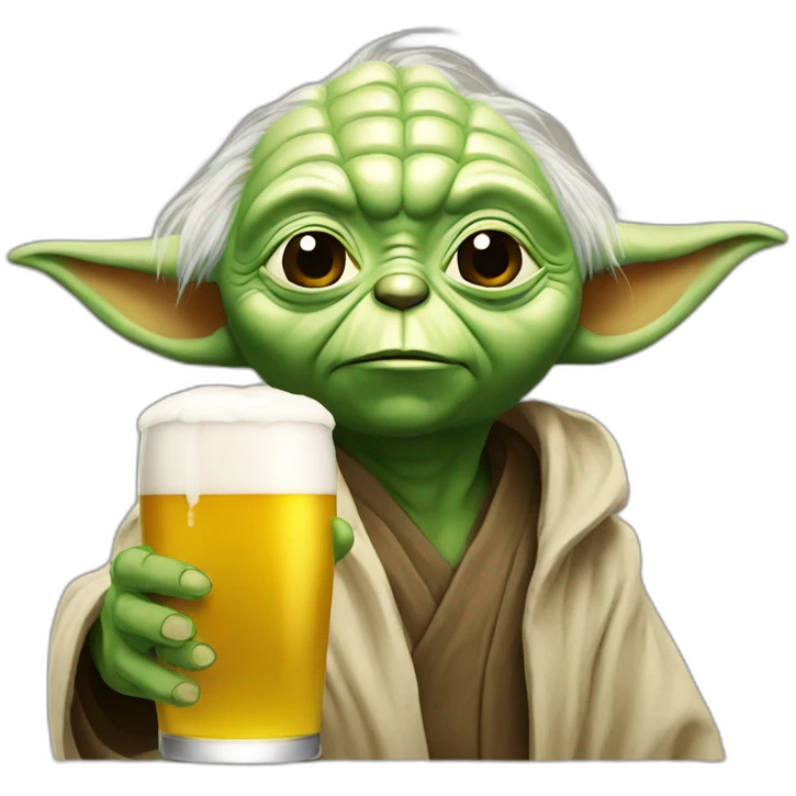 Yoda drink beer emoji