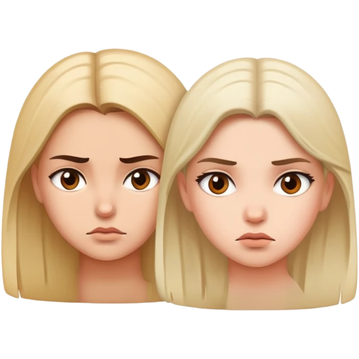 Rapariga com ciúmes de outra  emoji
